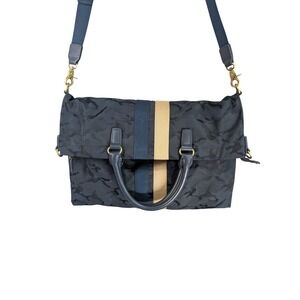 Mark and Graham Foldover Tote  Navy Camo Nylon Messenger Bag Crossbody